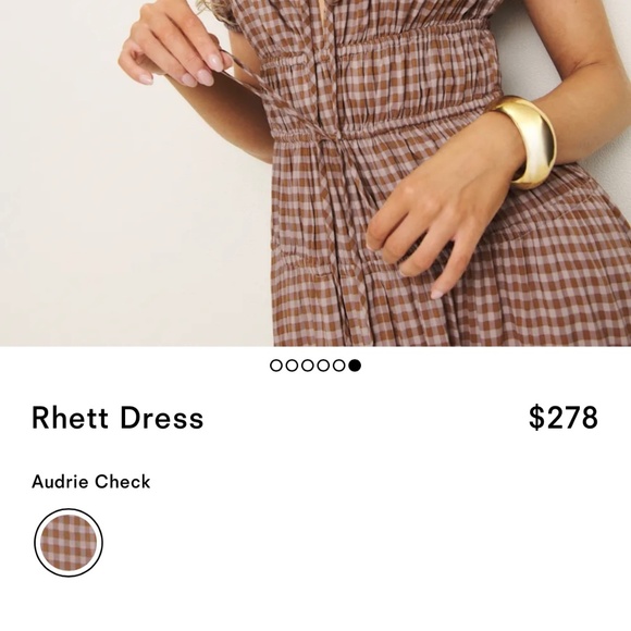 Reformation Rhett Dress in Audrie Check - Picture 5 of 10